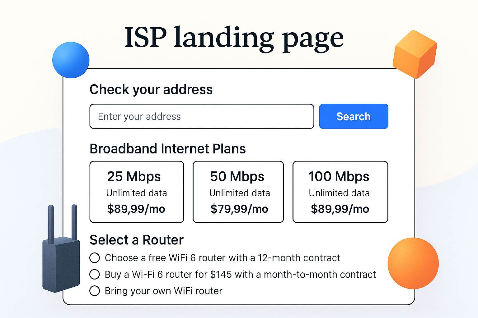 Project ISP landing page