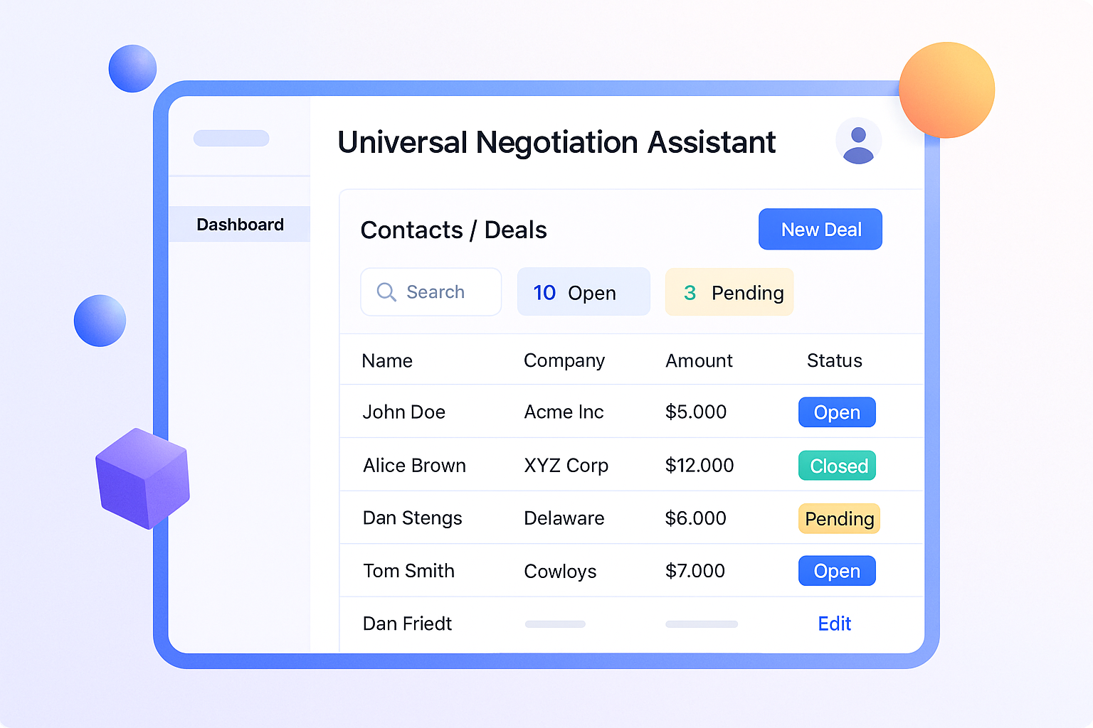 Universal Negotiation Assistant