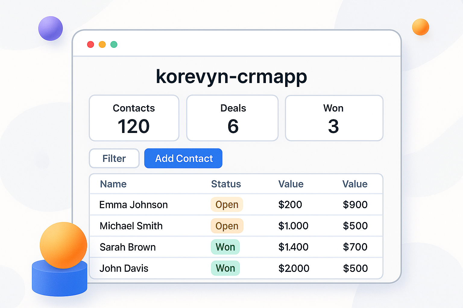 Project korevyn-crmapp