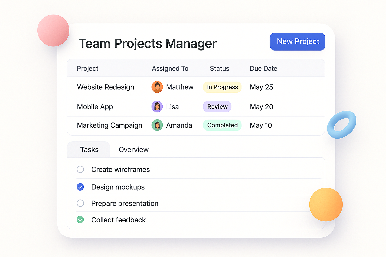 Team Projects Manager