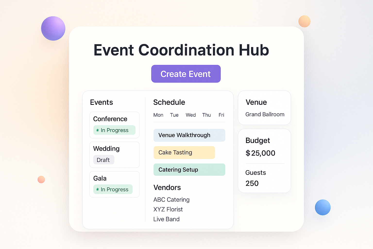 Event Coordination Hub
