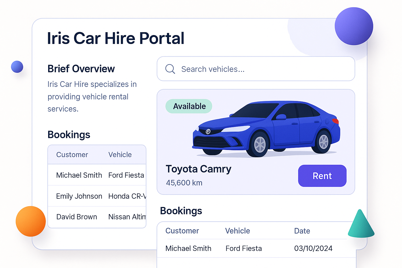 Iris Car Hire Portal