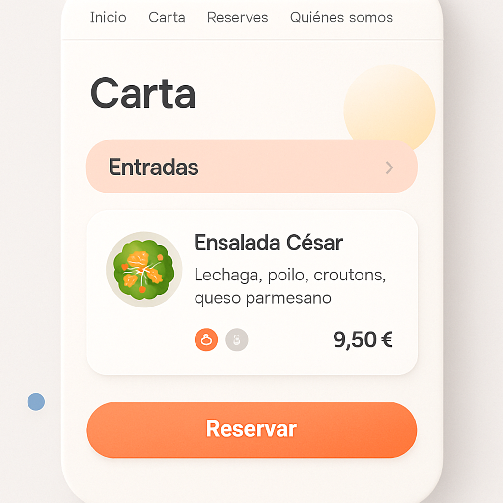 Carta y Reservas Restaurante