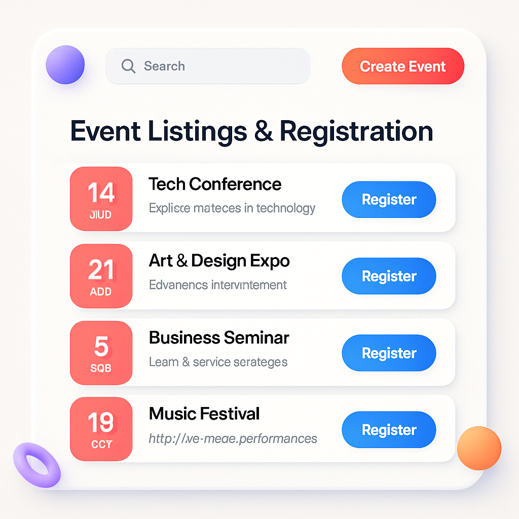 Event Listings & Registration