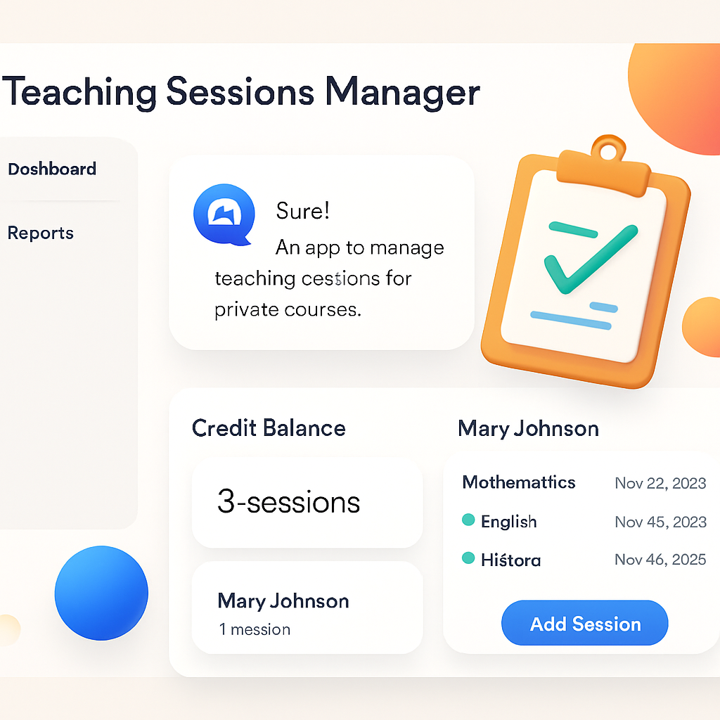 Teaching Sessions Manager