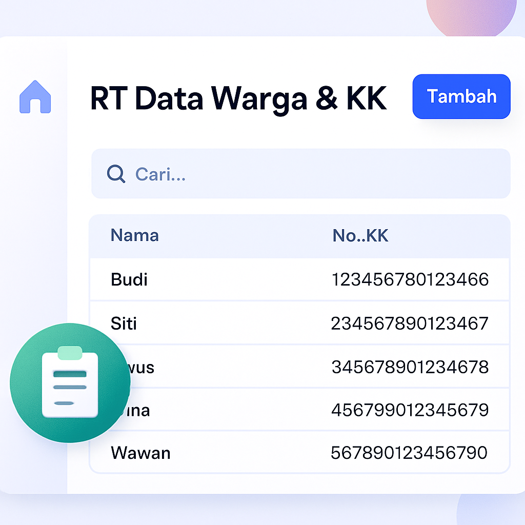 RT Data Warga & KK