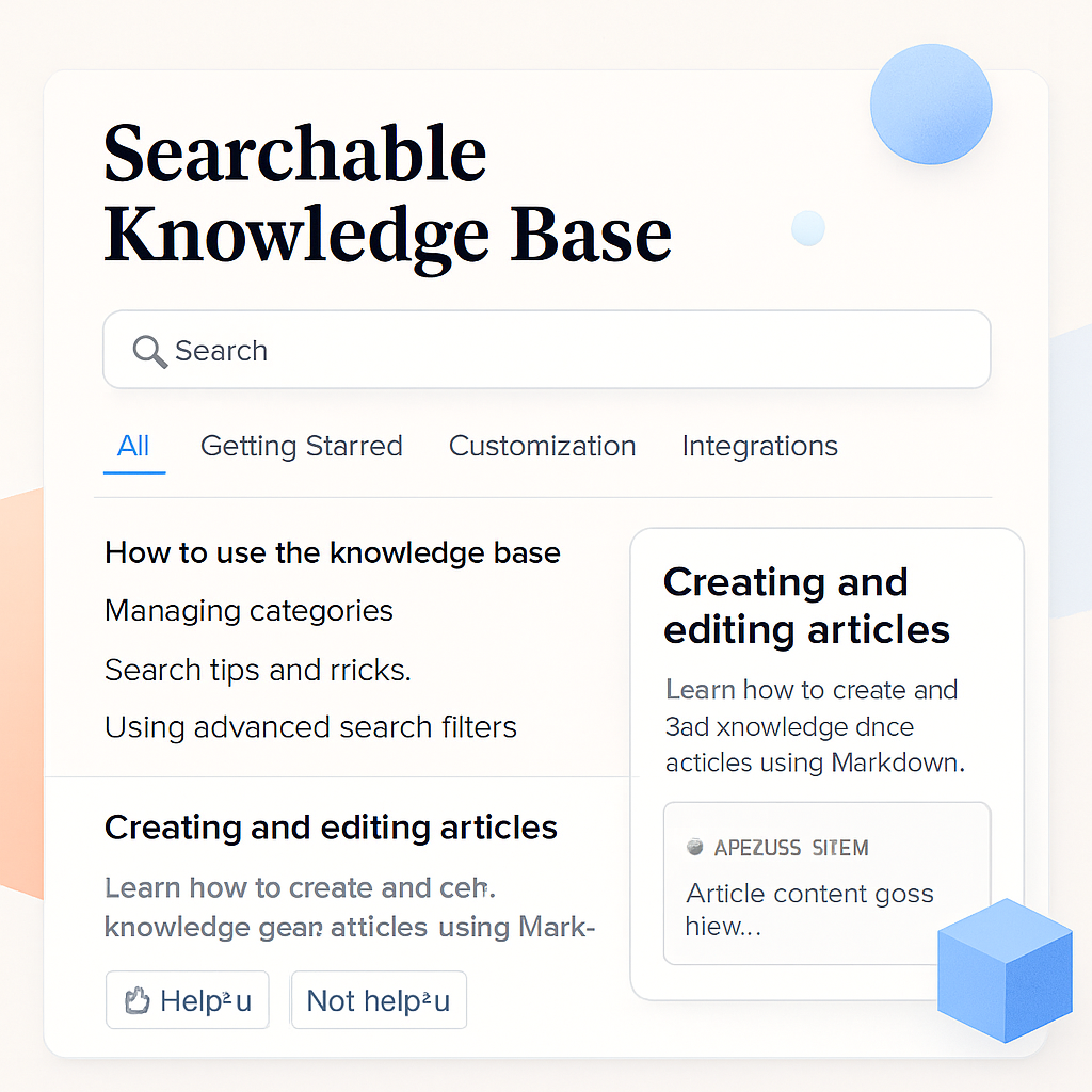 Searchable Knowledge Base