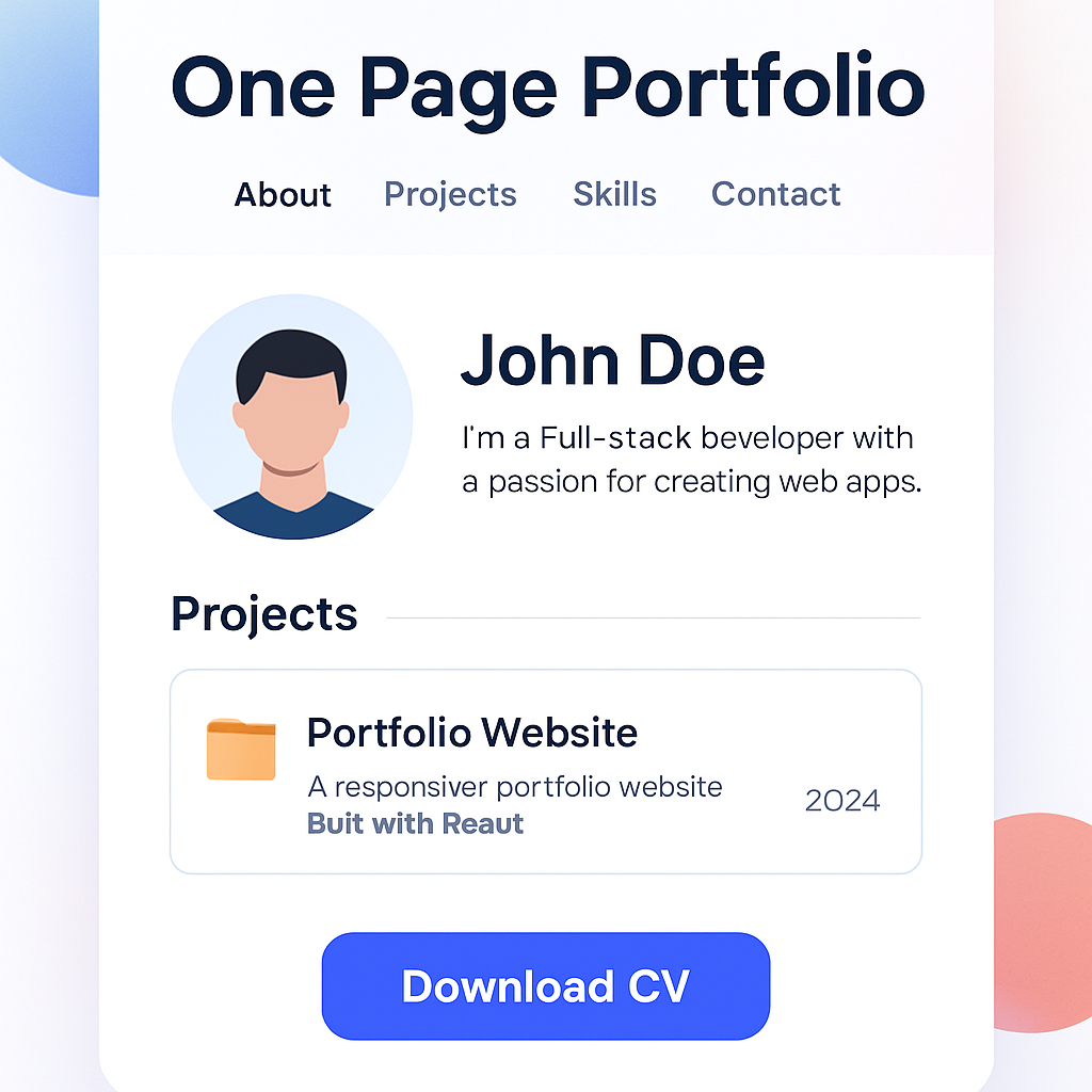 One Page Portfolio