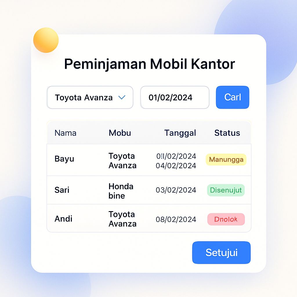 Peminjaman Mobil Kantor