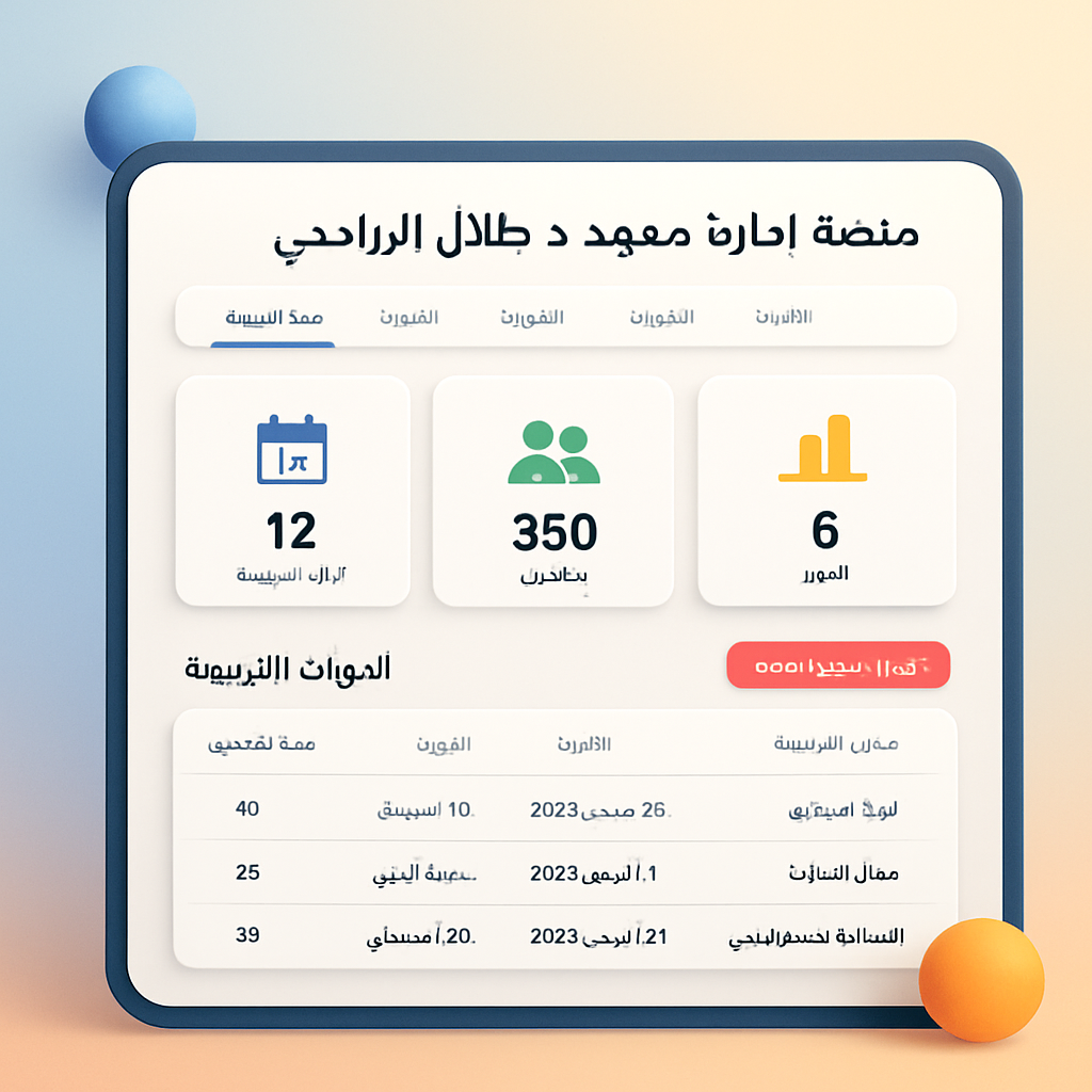 منصة إدارة معهد د. طلال الرواحي