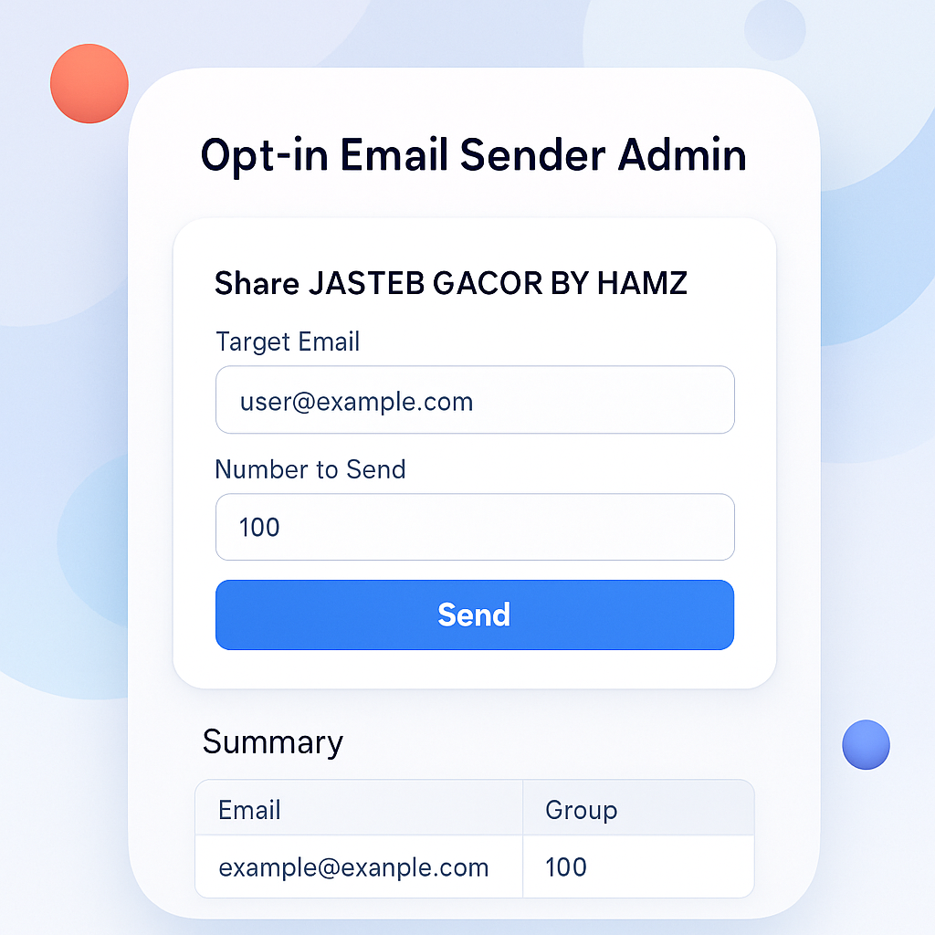 Opt-in Email Sender Admin