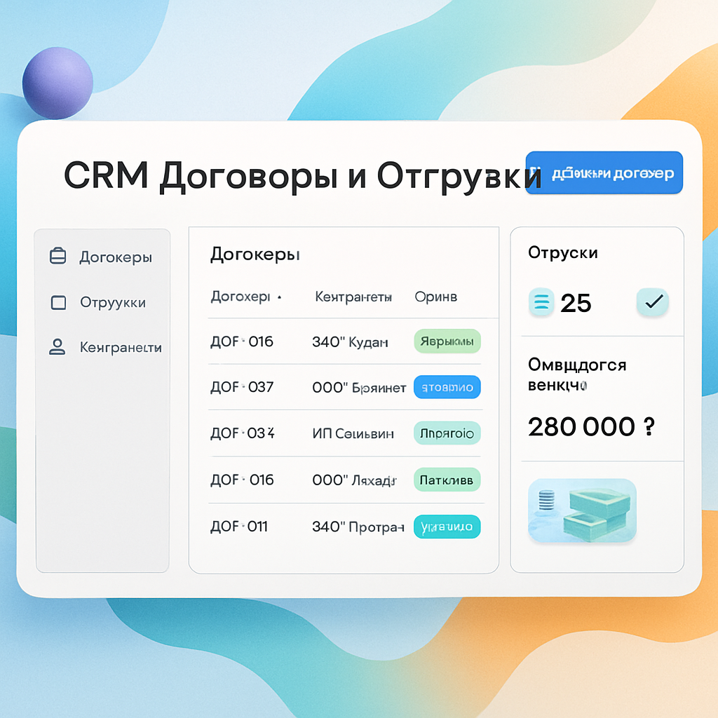 CRM Договоры и Отгрузки