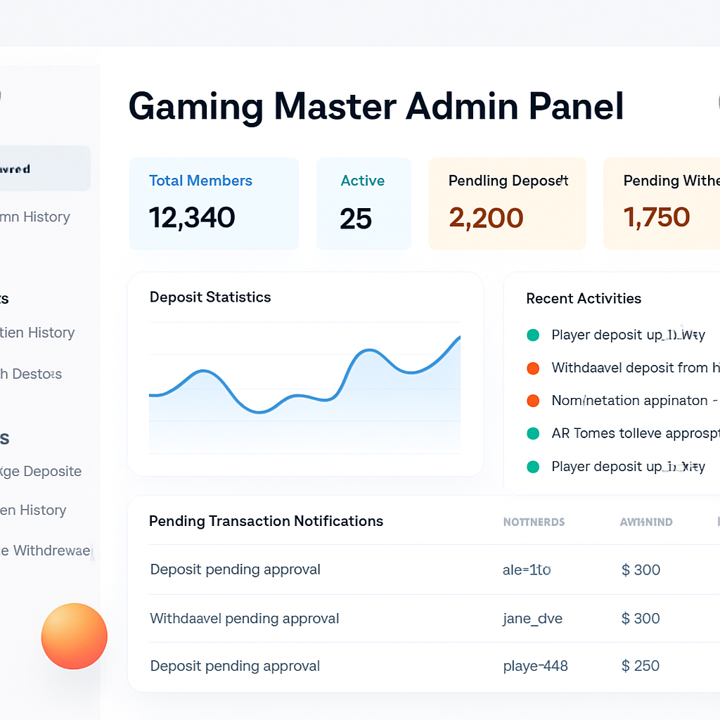 Gaming Master Admin Panel